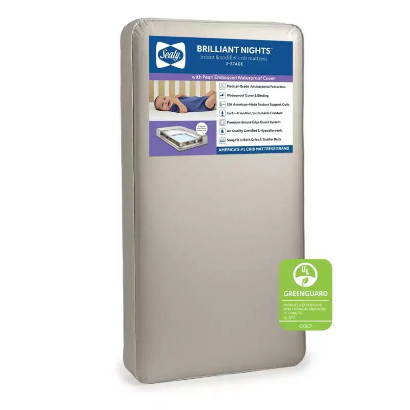 Matelas à ressorts 2 étapes pour lit de bébé et de tout-petit, blanc, pour 1 enfant (0 à 6 ans)