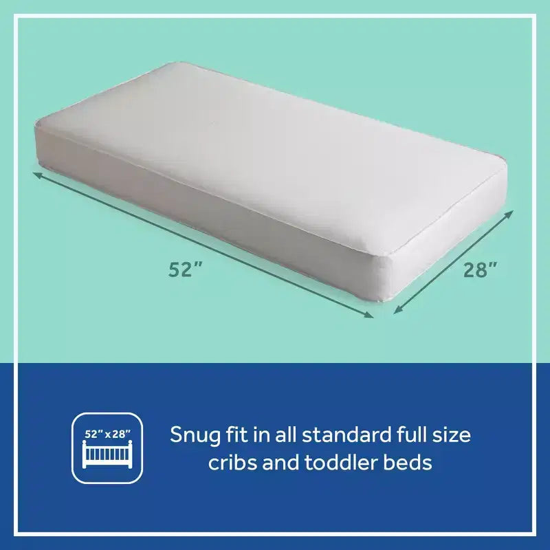 Matelas à ressorts 2 étapes pour lit de bébé et de tout-petit, blanc, pour 1 enfant (0 à 6 ans)