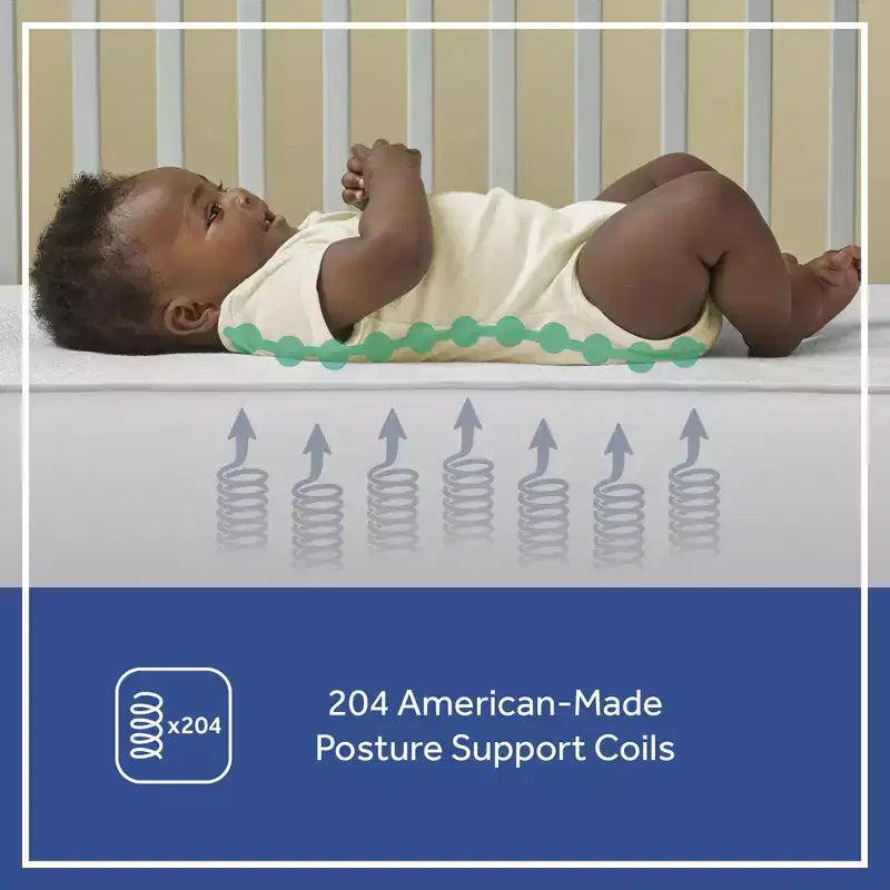 Matelas à ressorts 2 étapes pour lit de bébé et de tout-petit, blanc, pour 1 enfant (0 à 6 ans)