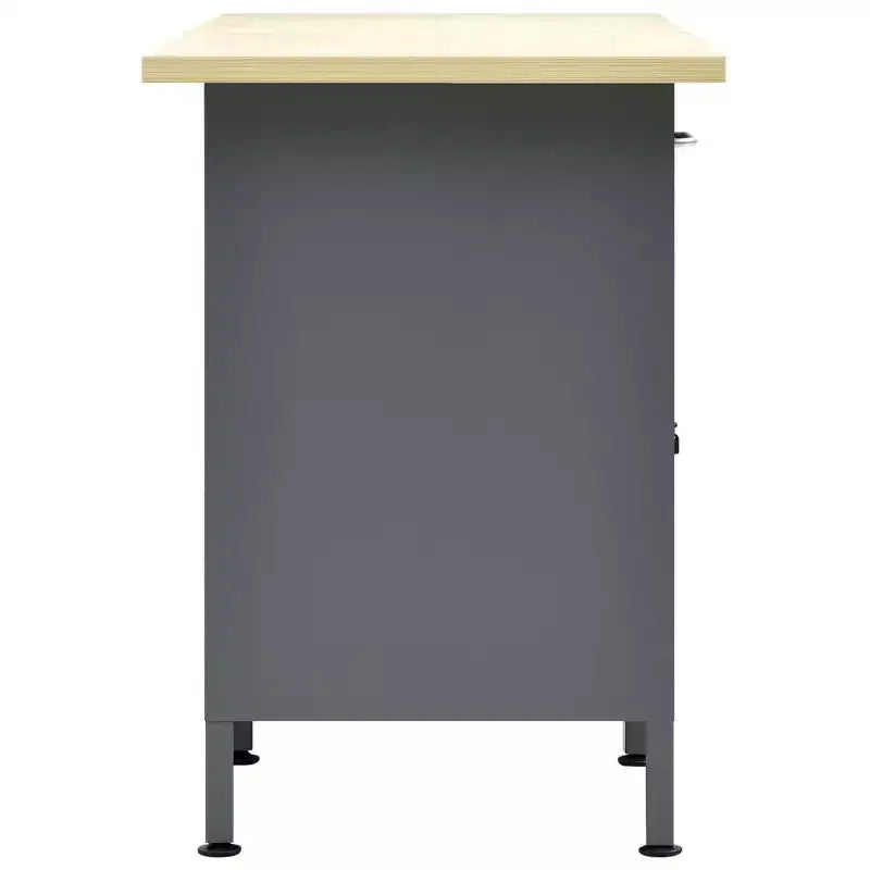 Établi en acier noir avec armoire et 6 tiroirs, 160 cm (L) x 60 cm (P) x 85 cm (H)