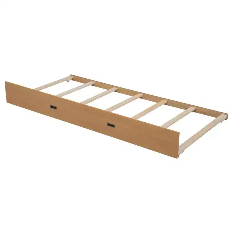 Lit superposé Queen blanc/naturel avec échelle et lit gigogne Twin XL, 3 couchages