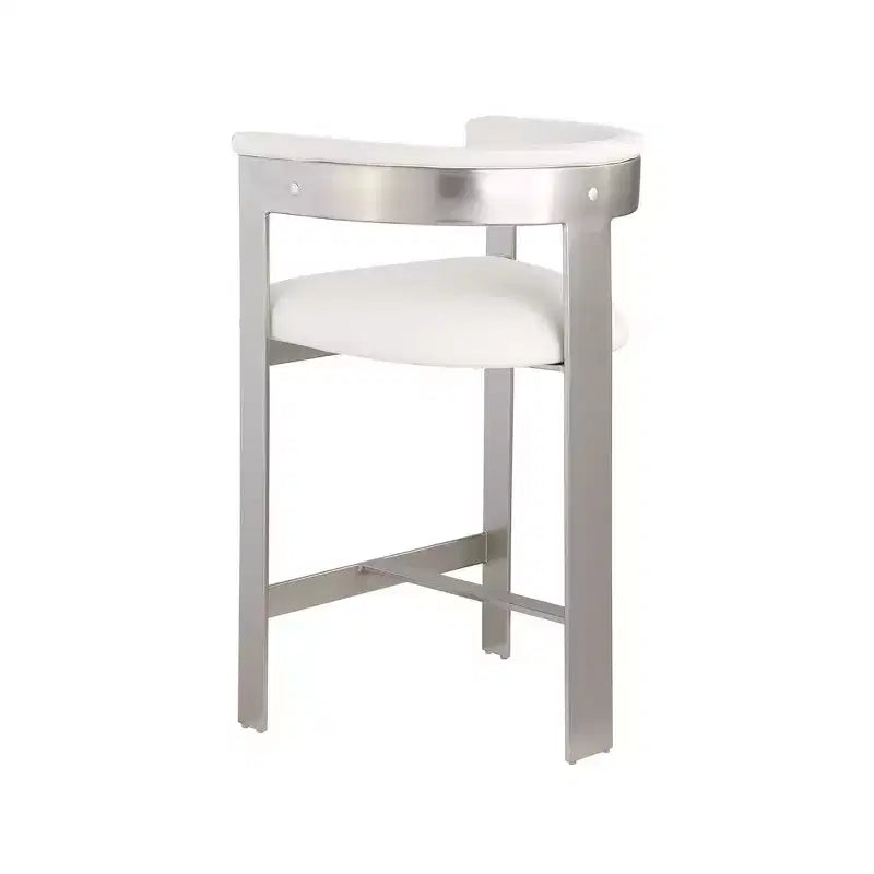 Meridian Furniture, Tabouret de comptoir Romeo en cuir végétalien crème, lot de 2