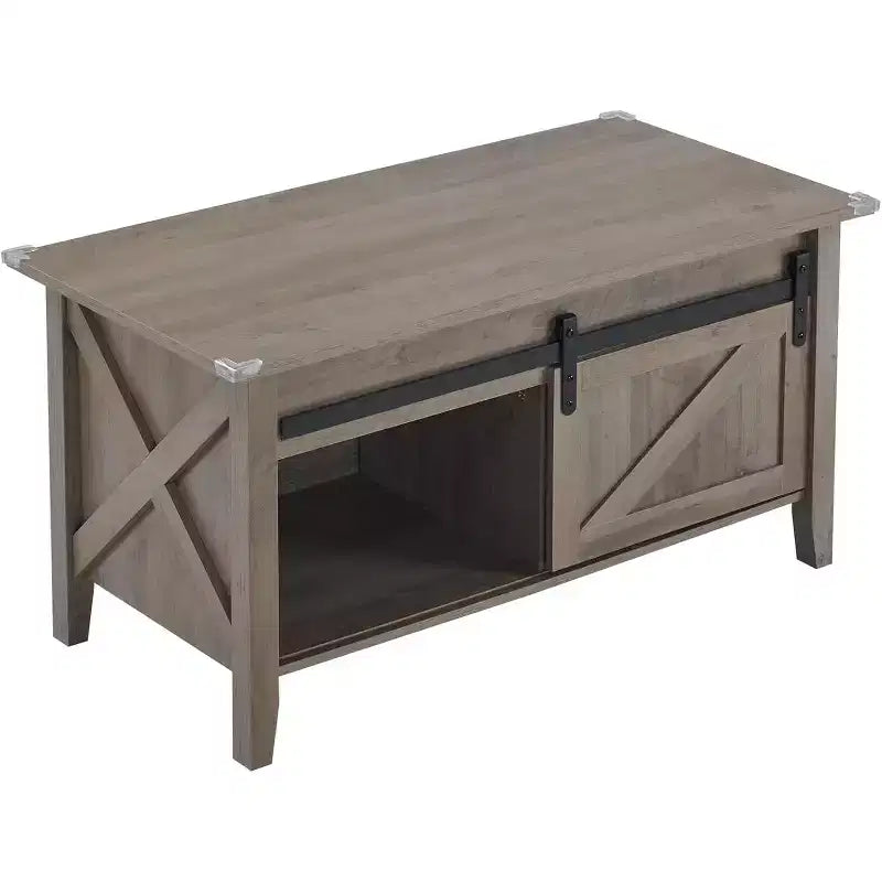 Table basse relevable grise avec rangement | Style Campagne | 1 pièce
