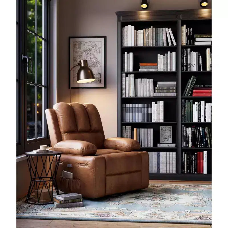 Fauteuil inclinable électrique avec chauffage et massage, pivotant à 360° | Cuir PU | Monoplace