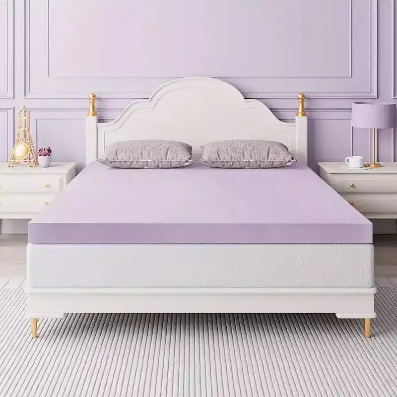 Surmatelas en mousse ferme ventilée blanche de 2 pouces – 1 à 2 personnes