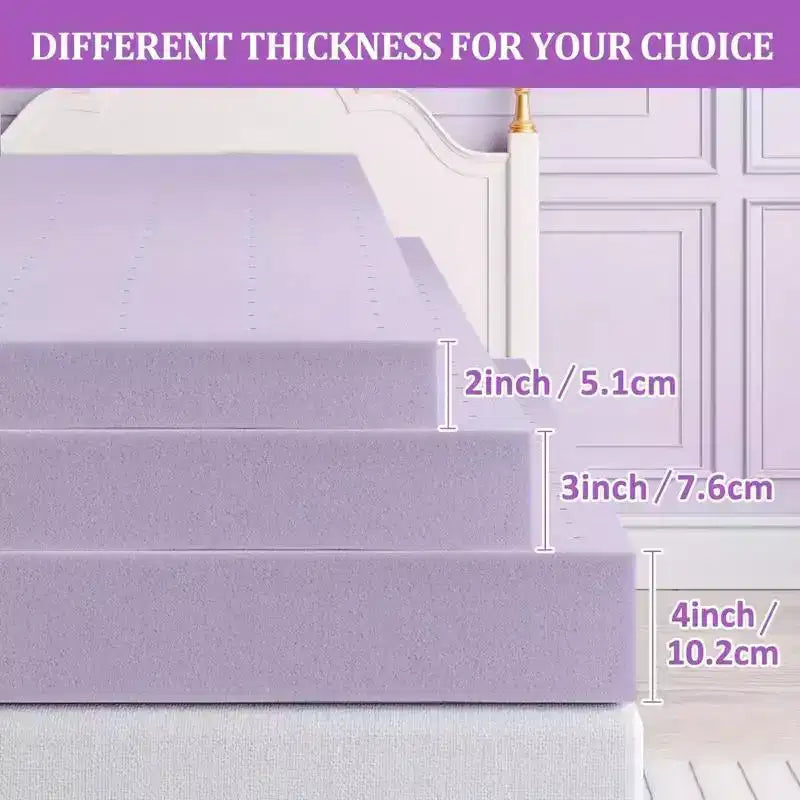 Surmatelas en mousse ferme ventilée blanche de 2 pouces – 1 à 2 personnes