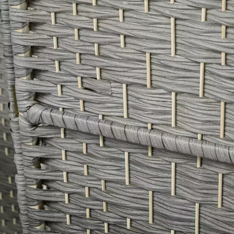 Paravent à 6 panneaux tissé à la main, Gris Mélangé, Recto