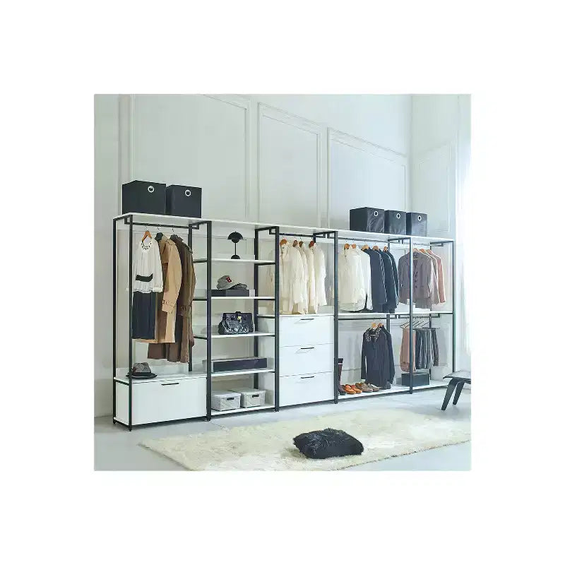Organisateur de dressing blanc, modulaire, 4 tours, pour 1 personne