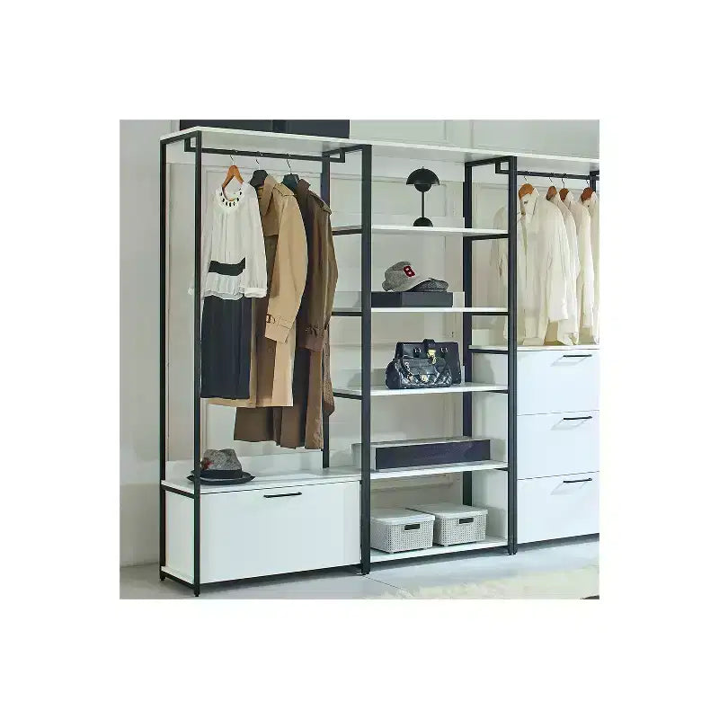 Organisateur de dressing blanc, modulaire, 4 tours, pour 1 personne