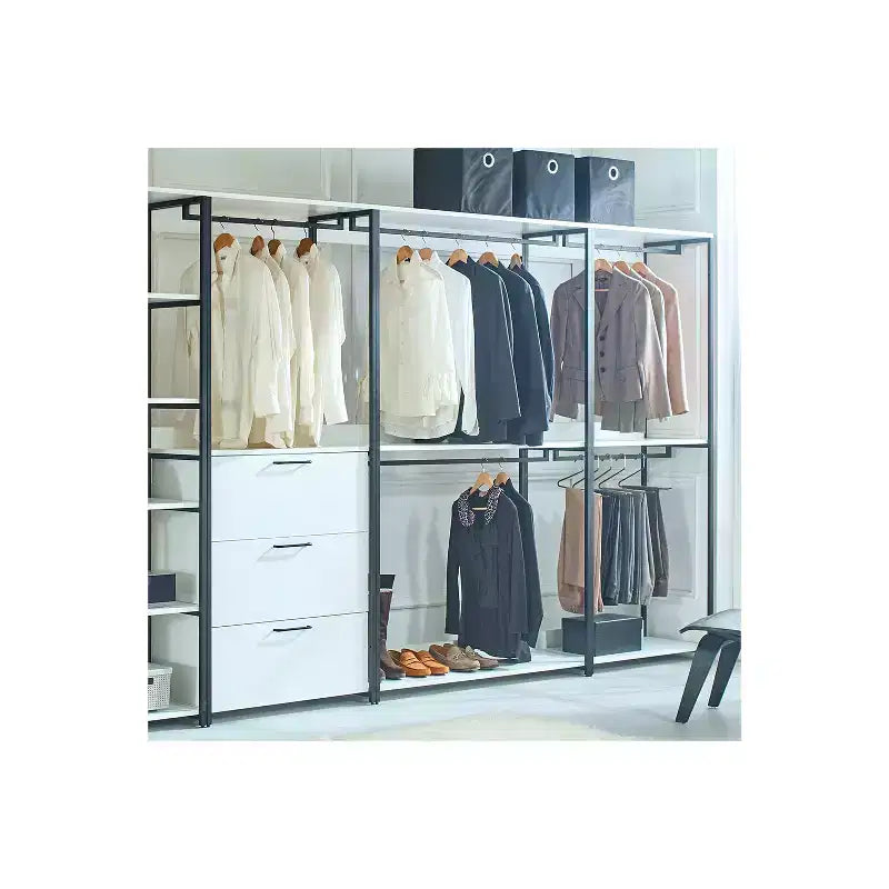 Organisateur de dressing blanc, modulaire, 4 tours, pour 1 personne