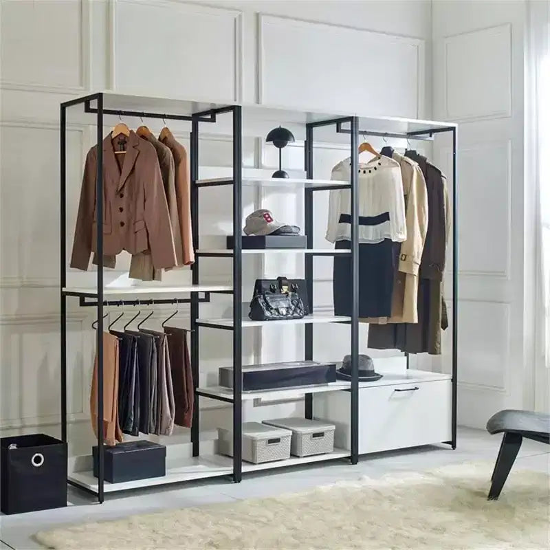 Organisateur de dressing blanc, modulaire, 4 tours, pour 1 personne