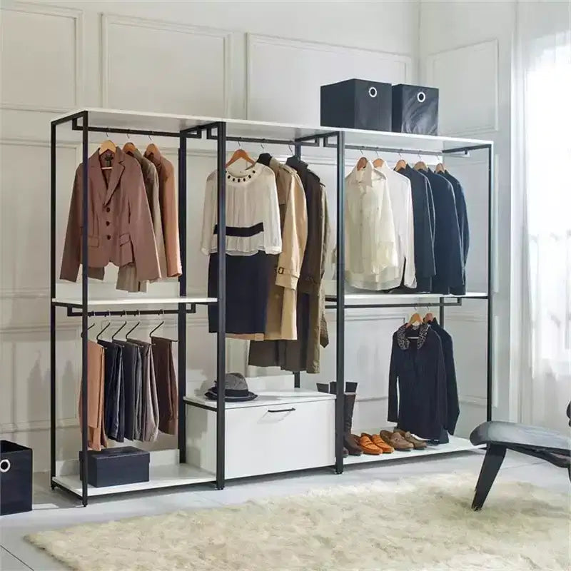 Organisateur de dressing blanc, modulaire, 4 tours, pour 1 personne