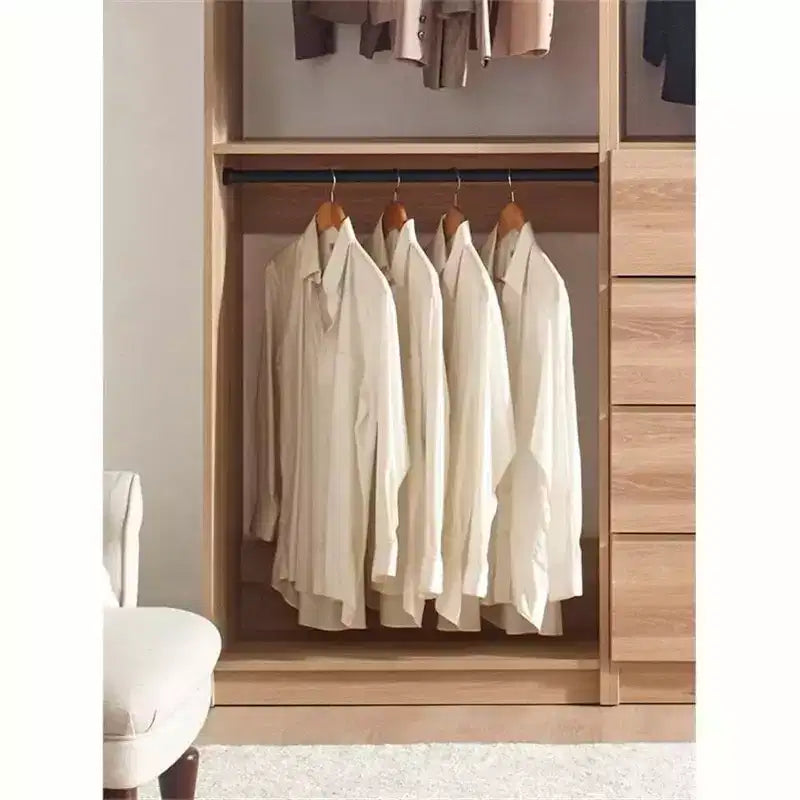 Système de dressing autoportant, gris/chêne, modulaire, 1 personne