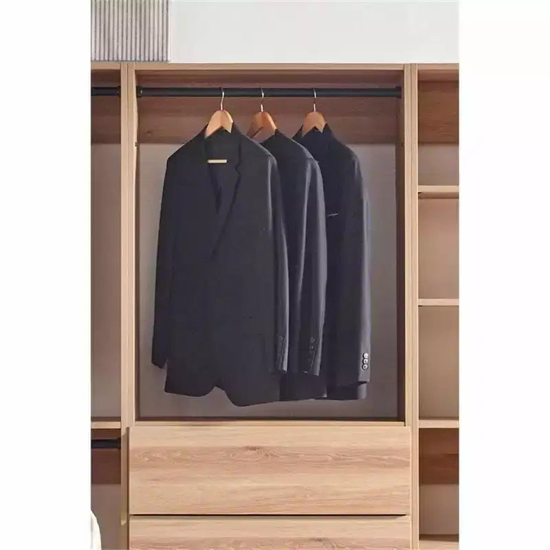 Système de dressing autoportant, gris/chêne, modulaire, 1 personne
