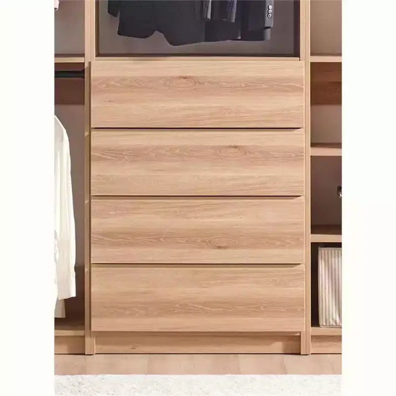 Système de dressing autoportant, gris/chêne, modulaire, 1 personne