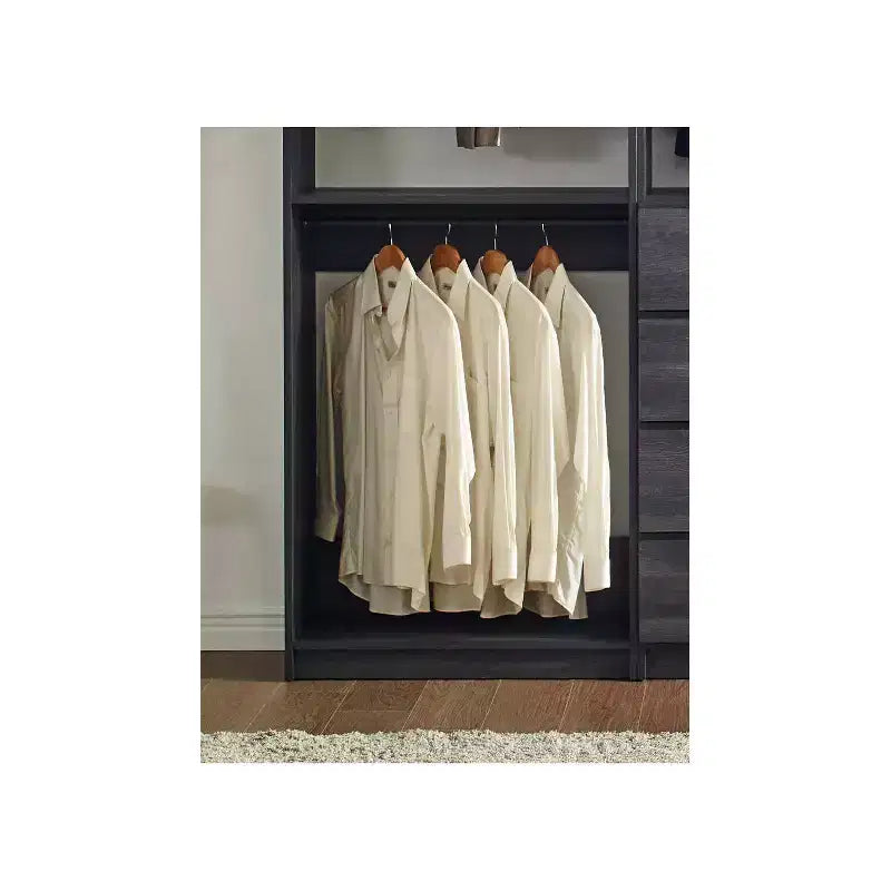 Système de dressing autoportant, gris/chêne, modulaire, 1 personne