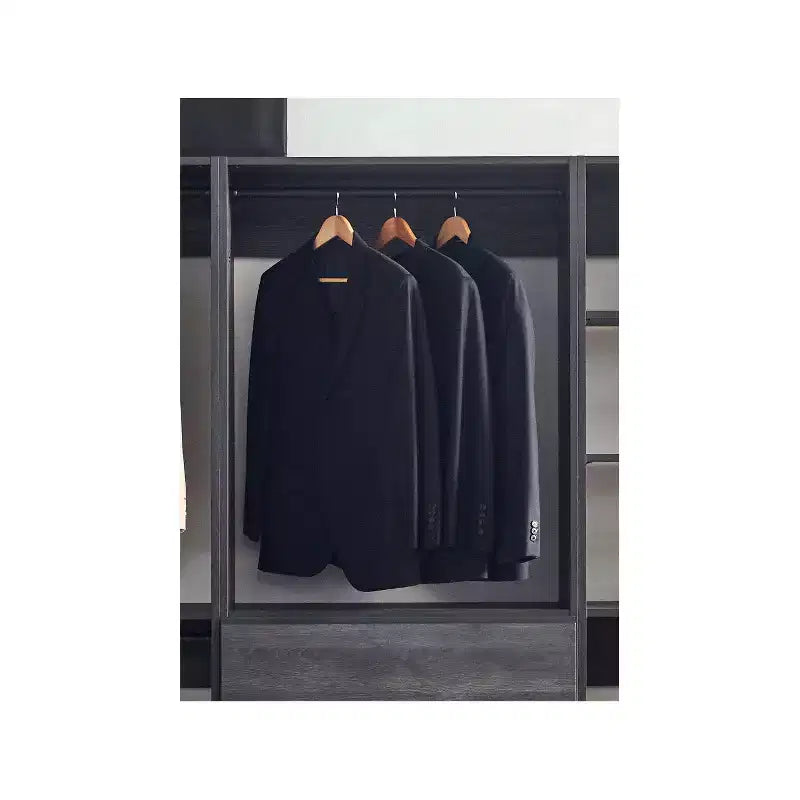 Système de dressing autoportant, gris/chêne, modulaire, 1 personne