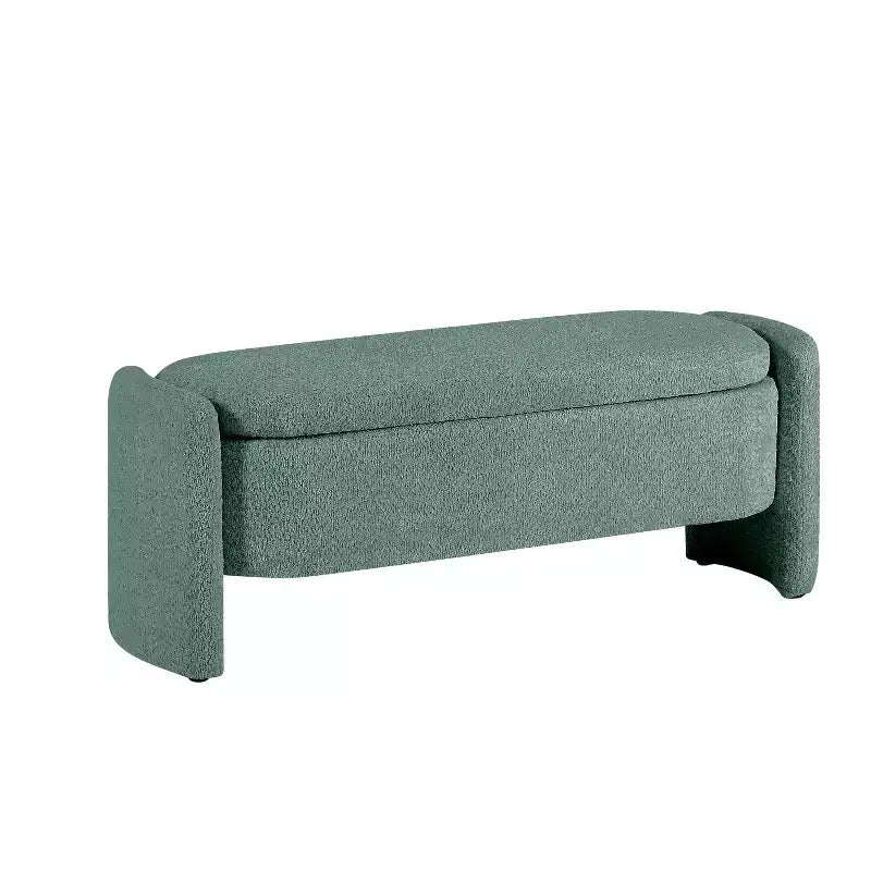 Banc Coffre de Rangement Capitonnée Gris, Contemporain, 1 Place