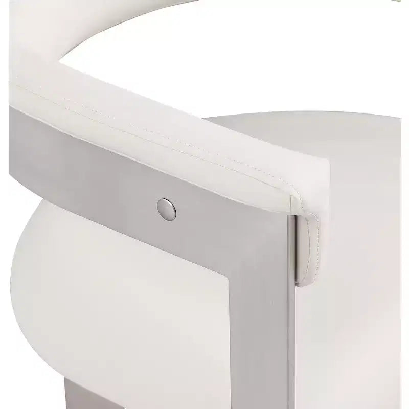 Chaise de salle à manger en cuir végétalien noir/crème avec structure en chrome brossé, lot de 2