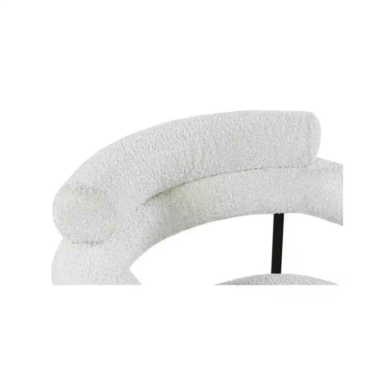 Chaise de salle à manger rembourrée en tissu bouclette, cadre noir mat, lot de 2
