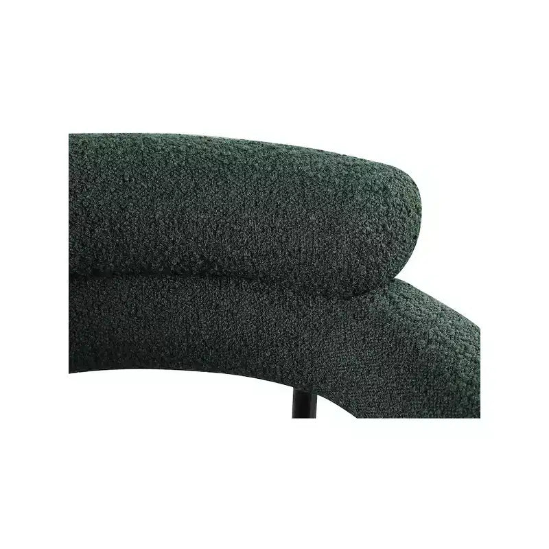 Chaise de salle à manger rembourrée en tissu bouclette, cadre noir mat, lot de 2