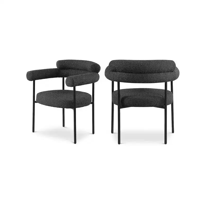 Meridian Furniture,Blake Boucle Fabric Dining Chair, Set of 2