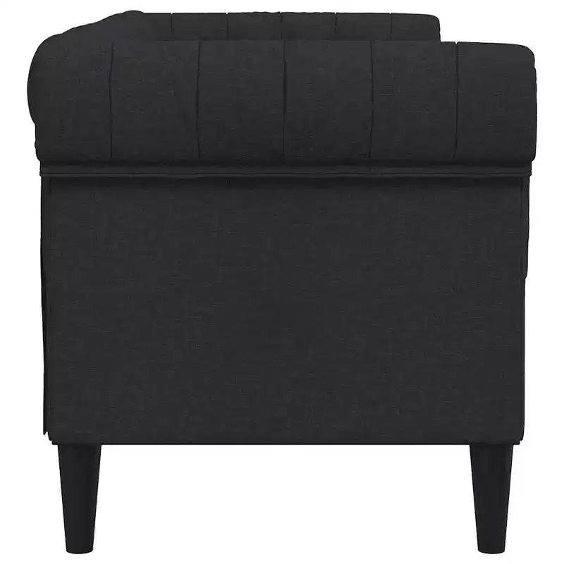 Causeuse Chesterfield 2 places en polyester noir