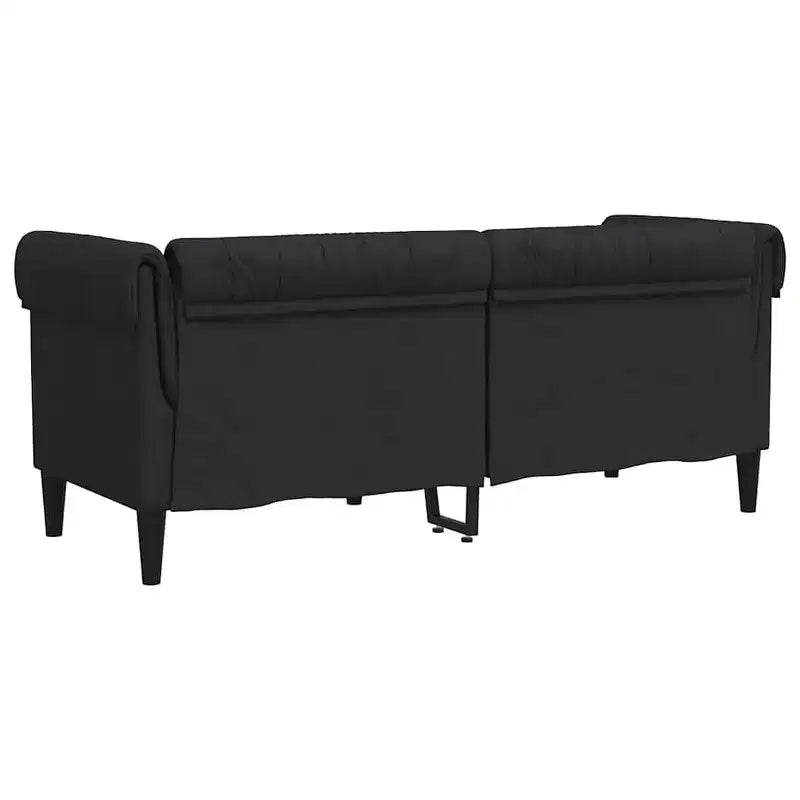 Causeuse Chesterfield 2 places en polyester noir