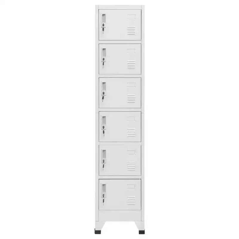 vidaXL Locker Cabinet Gray Steel Tall Locker Cabinet Rectangular