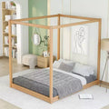 Whisen Queen Size Canopy Platform Bed with Support Legs