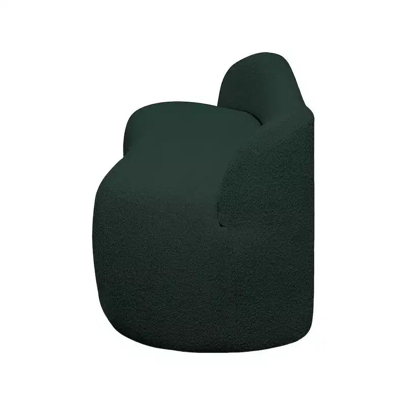 Banc en tissu bouclé, dossier courbé, contemporain, 1 place