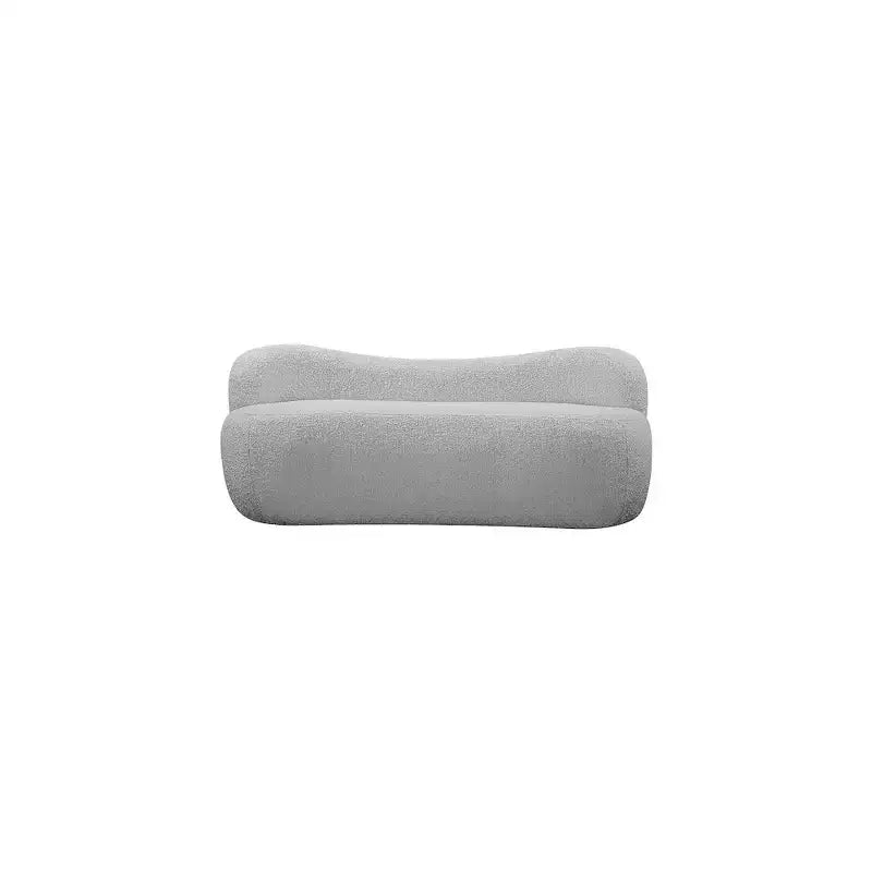 Banc en tissu bouclé, dossier courbé, contemporain, 1 place
