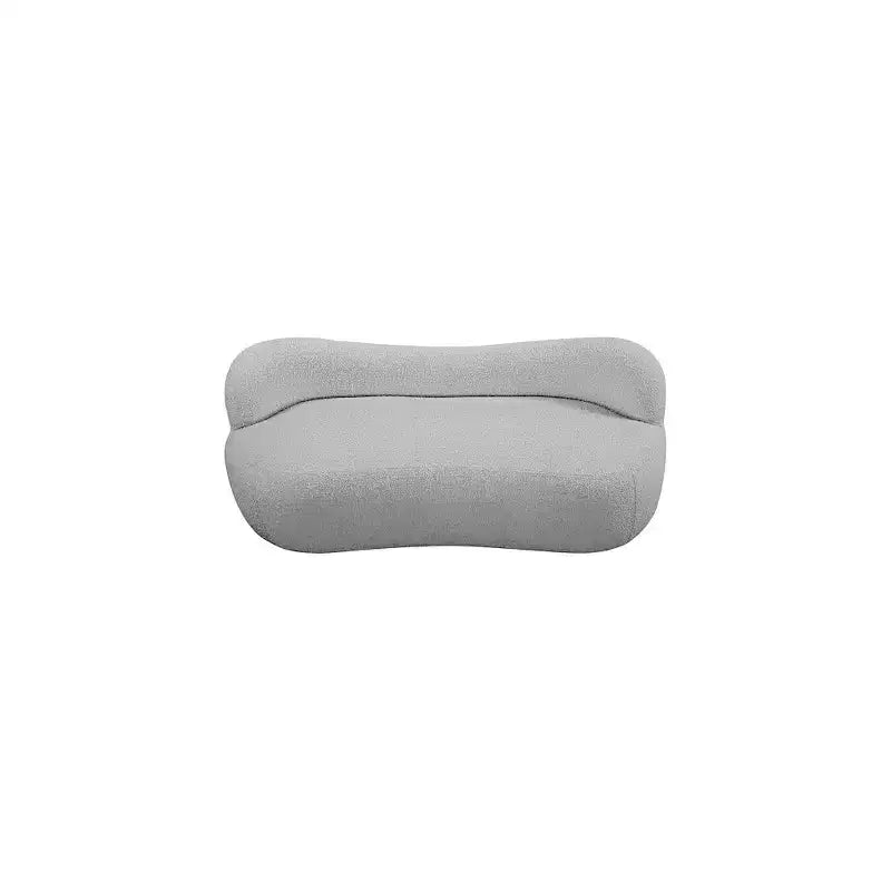 Banc en tissu bouclé, dossier courbé, contemporain, 1 place