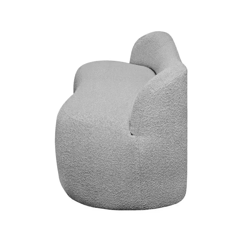 Banc en tissu bouclé, dossier courbé, contemporain, 1 place