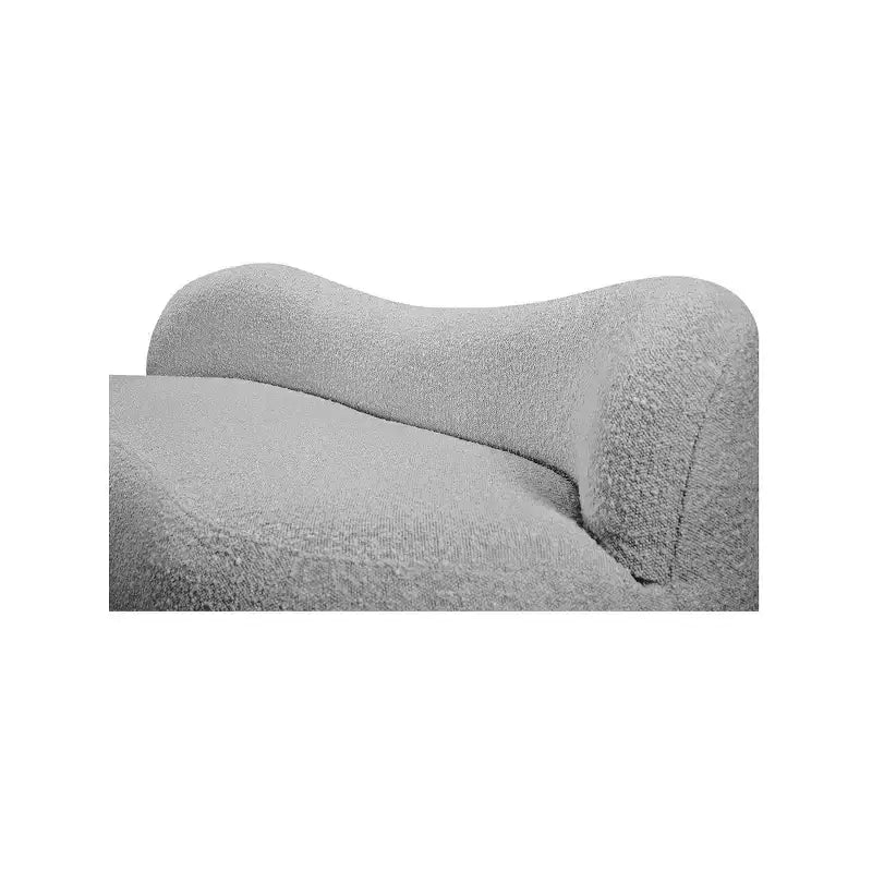 Banc en tissu bouclé, dossier courbé, contemporain, 1 place