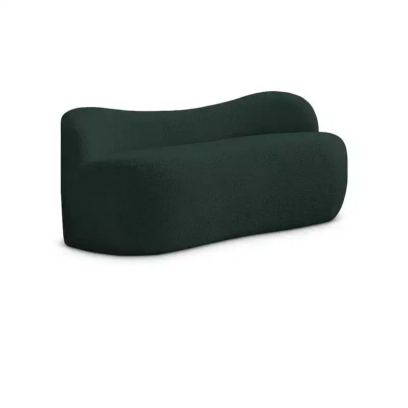 Banc en tissu bouclé, dossier courbé, contemporain, 1 place