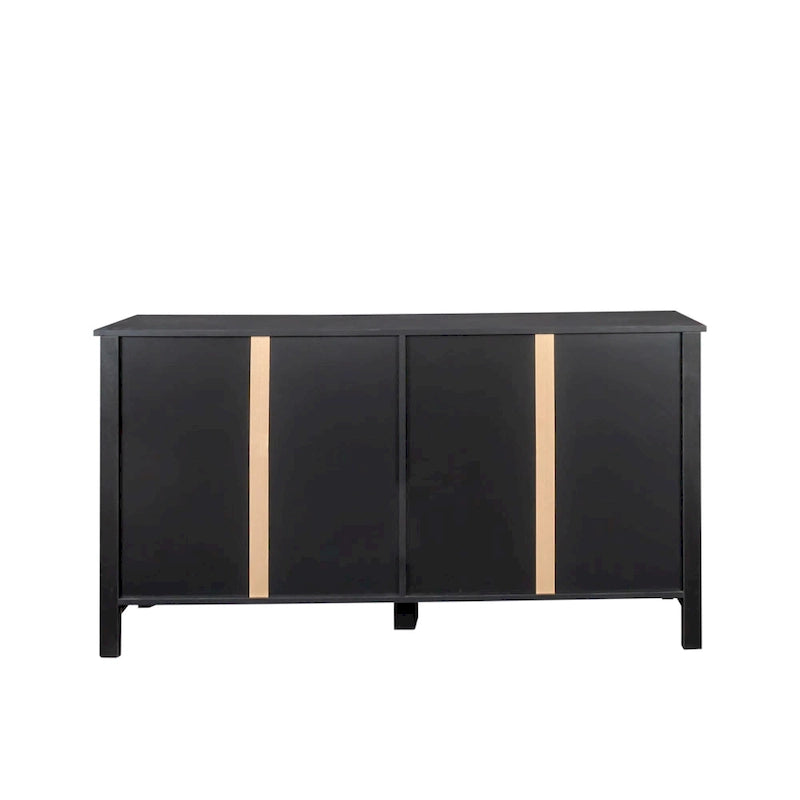 Mobile TV con ante e ripiani, 150 cm di larghezza – Espresso / Nero / Bianco