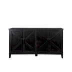 Mobile TV con ante e ripiani, 150 cm di larghezza – Espresso / Nero / Bianco