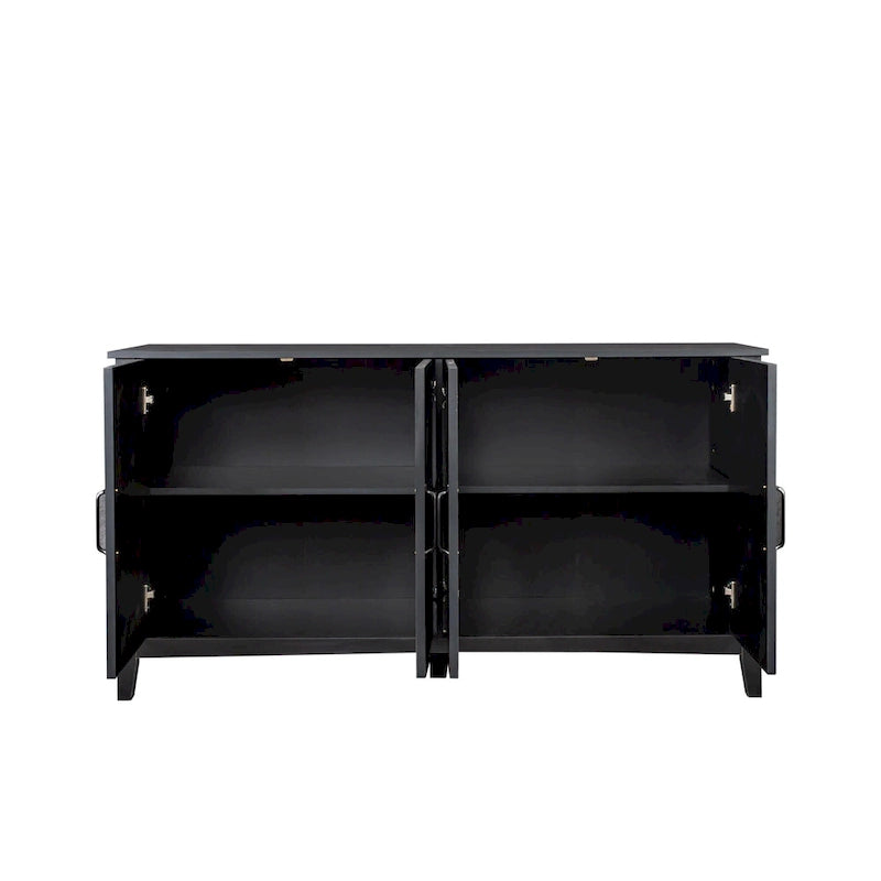 Mobile TV con ante e ripiani, 150 cm di larghezza – Espresso / Nero / Bianco