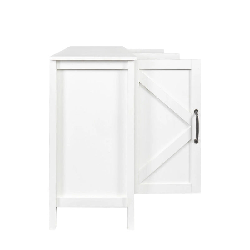 Mobile TV con ante e ripiani, 150 cm di larghezza – Espresso / Nero / Bianco