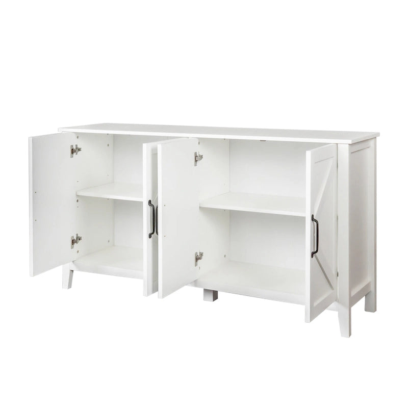 Mobile TV con ante e ripiani, 150 cm di larghezza – Espresso / Nero / Bianco