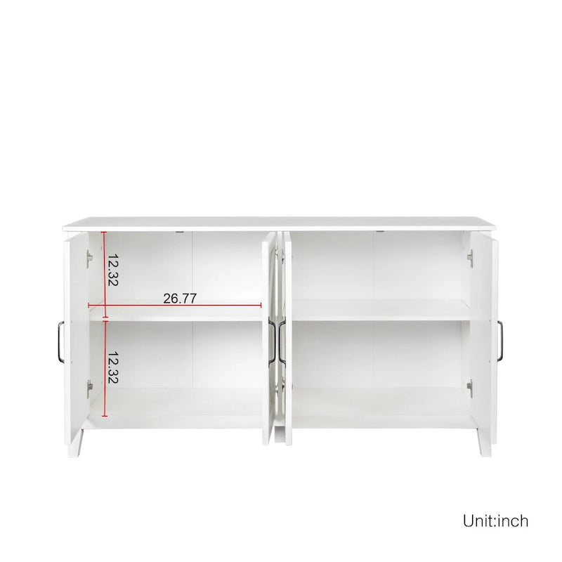 Mobile TV con ante e ripiani, 150 cm di larghezza – Espresso / Nero / Bianco