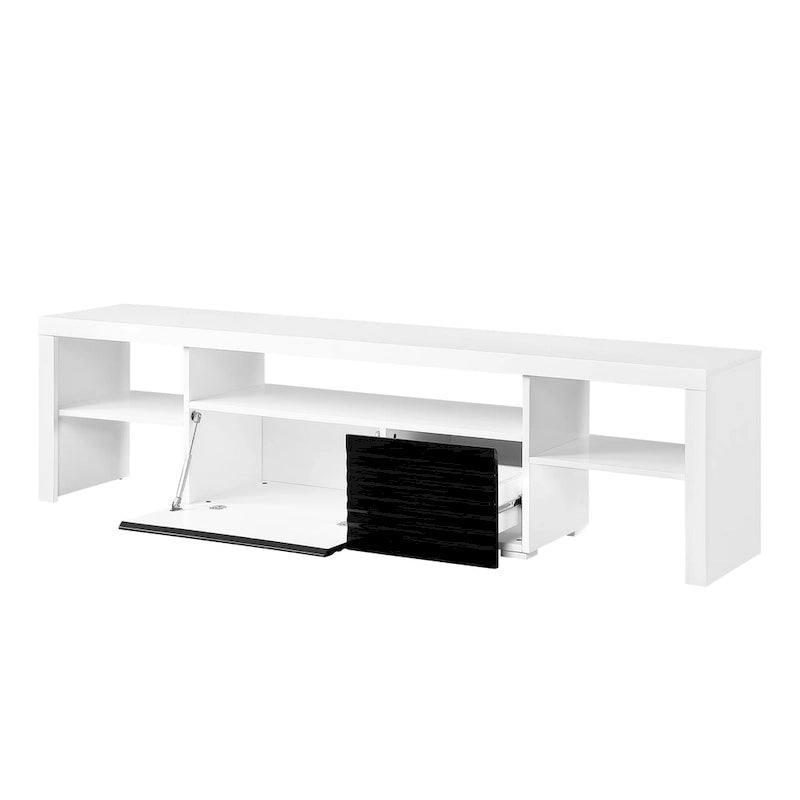 Mobile TV laccato lucido bianco e nero da 75" – Contemporaneo, per TV fino a 80"