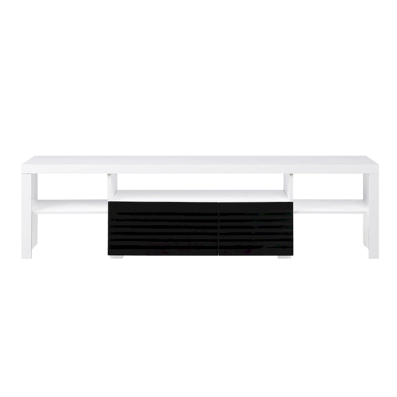 Mobile TV laccato lucido bianco e nero da 75" – Contemporaneo, per TV fino a 80"