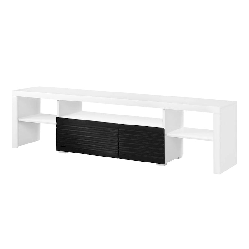 Mobile TV laccato lucido bianco e nero da 75" – Contemporaneo, per TV fino a 80"