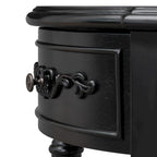 Console curva da 52" con 4 cassetti e ripiano – Blu antico/Nero
