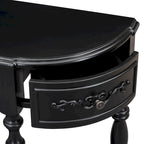 Console curva da 52" con 4 cassetti e ripiano – Blu antico/Nero