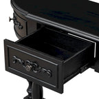 Console curva da 52" con 4 cassetti e ripiano – Blu antico/Nero