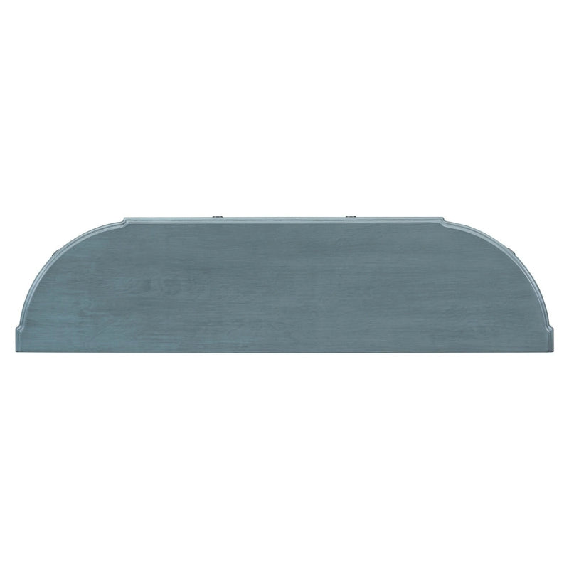 Console curva da 52" con 4 cassetti e ripiano – Blu antico/Nero