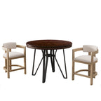 Beige / Nero / Marrone – Set Bar in Bouclé Altezza Bancone, 3 Pezzi (2 Posti)